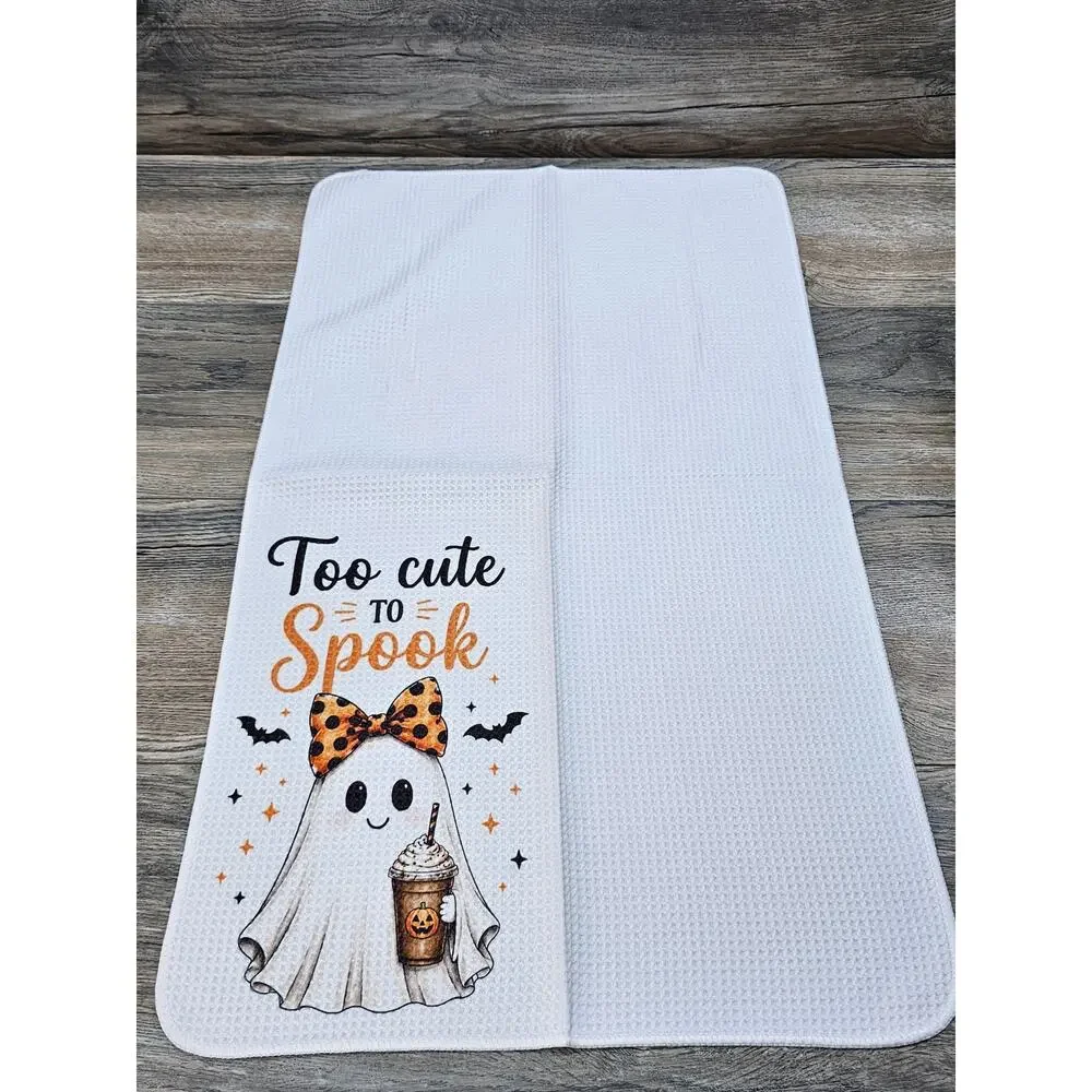 Too Cute to Spook Halloween Kitchen Towel Cute Ghost Farmhouse Decor
